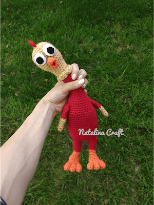 Squeak Rubber Chicken Amigurumi Pattern by Natalina Craft