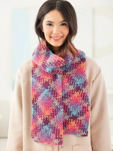 Color Pooling Scarf Crochet Pattern by Lion Brand Yarn