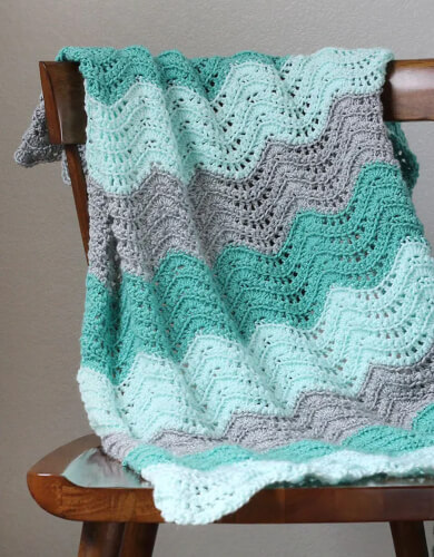 Crochet Feather and Fan Baby Blanket Pattern by Persia Lou