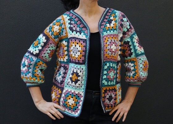 Everyday Granny Square Cardigan Pattern by My Poppet Makers