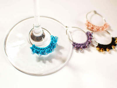 Beaded Crochet Wine Glass Charms Pattern by Petals To Picots