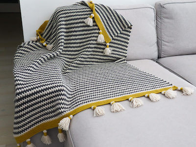 Boho Stripes Blanket Crochet Pattern by The Snugglery