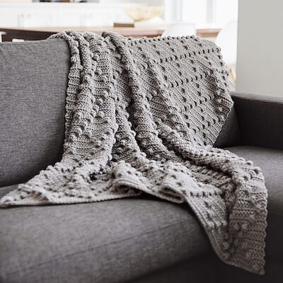 Chunky Bobble Stitch Crochet Blanket Pattern by Leelee Knits