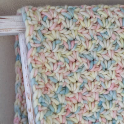 Chunky Crochet Baby Blanket Pattern by Many Evenings Crochet