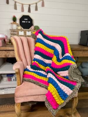 Chunky Crochet Bobble Blanket Pattern by A Crafty Concept
