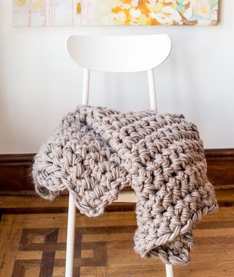 Chunky Hand Crochet Blanket Pattern by Anne Weil