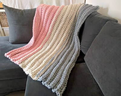 Chunky Ribbed Crochet Blanket Pattern by The Snugglery Patterns