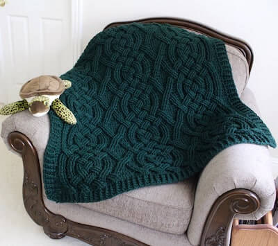 Cloverhill Cable Blanket Crochet Pattern by Rebecca's Stylings