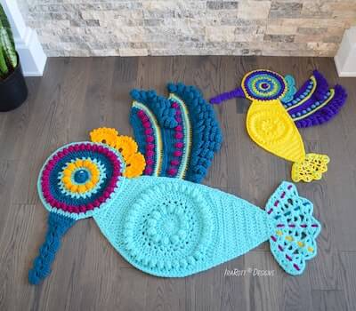 Colibri, The Hummingbird Rug Crochet Pattern by Ira Rott Patterns
