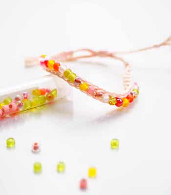 Crochet Beaded Friendship Bracelet Pattern by One Dog Woof