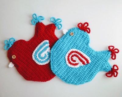 Crochet Bird Pot Holder Pattern by All My Styles