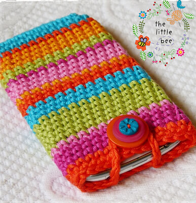 Crochet Bright And Stripy Mobile Cover Pattern by Alia Bland