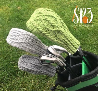 Cable Golf Club Cover Crochet Pattern by Sweet Potato 3 Patterns