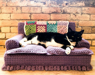 Crochet Cat Couch Pattern by Red Heart