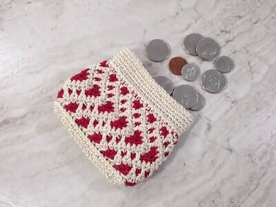 Crochet Chevron Hearts Wallet Pattern by Krazy Kabbage