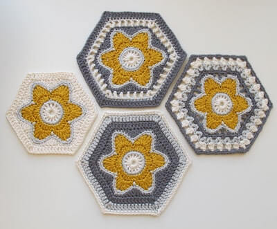 Crochet Flora Hexagon Pattern by Saraphir