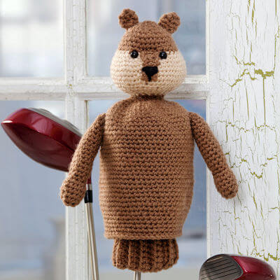 Crochet Gopher Golf Club Cover Pattern by Red Heart