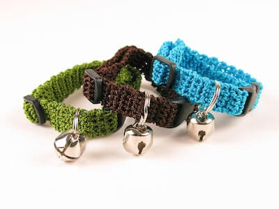 Crochet Kitty Cat Collar Pattern by Modern Needlepoint