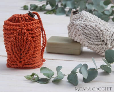 Crochet Leaf Soap Saver Pattern by Moara Crochet