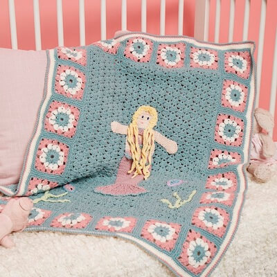 Crochet Mermaid Baby Blanket Pattern by Crochet Society