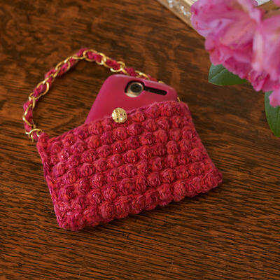 Crochet Mobile Phone Baglet Pattern by Red Heart