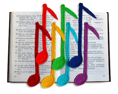 Bookmark Crochet Music Note Pattern by Little Owls Hut