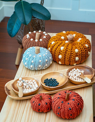 Crochet Pumpkin With Beads Pattern by Briana K Designs