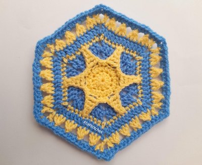 Crochet Starlight Hexagon Pattern by Rebecca Wilson