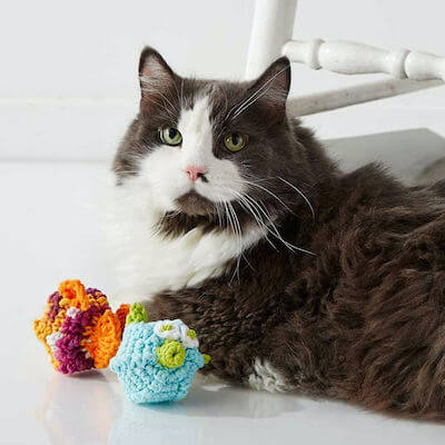Stuffy Crochet Cat Toys Pattern by Yarnspirations