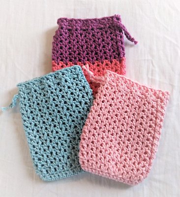 Crochet Triangle Soap Pouches Pattern by Katie Campling