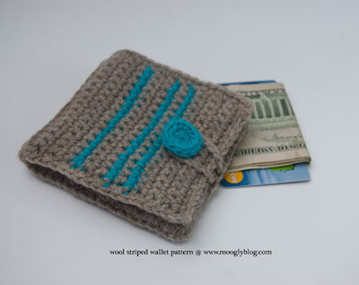 Crochet Wool Striped Wallet Pattern by Moogly