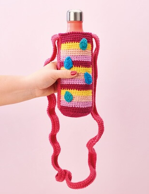 Droplet Water Bottle Holder Crochet Pattern by Heather Gibbs