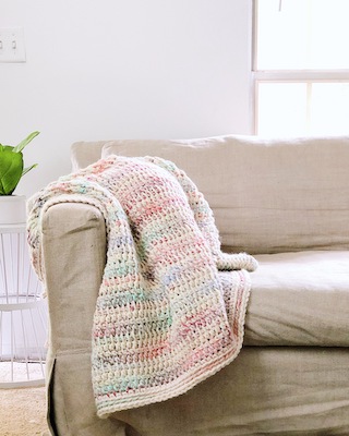 Tunisian Double Trouble Easy Crochet Blanket Free Pattern by Rohn Strong