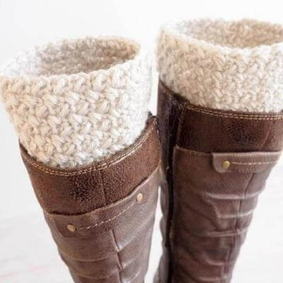 Elizabeth Stitch Boot Cuff Crochet Pattern by Dabbles And Babbles