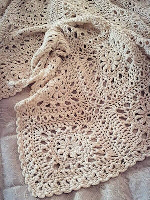 Flower Motif Baby Blanket Crochet Pattern by Holland Designs