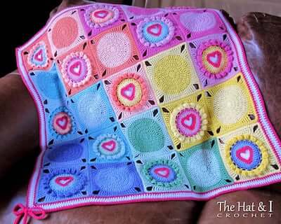 Follow Your Heart Crochet Baby Girl Blanket Pattern by The Hat And I