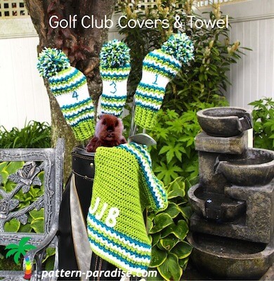 Free Crochet Golf Club Covers Pattern by Pattern Paradise