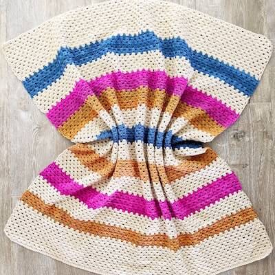 Granny Stripe Blanket Crochet Pattern by Just Be Crafty Shop