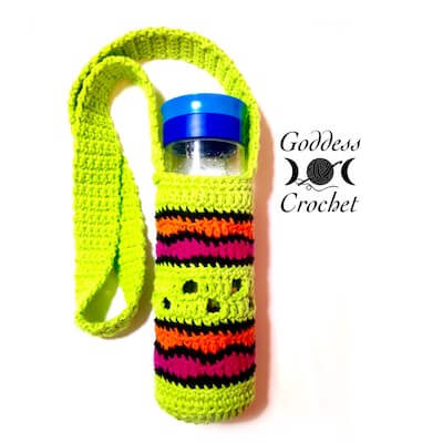 Making Waves Water Bottle Holder Crochet Pattern by Goddess Crochet