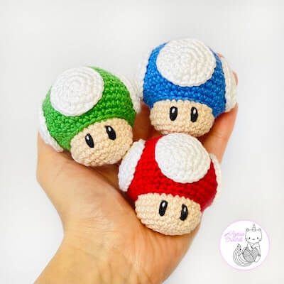 Mario Bros Mushroom Amigurumi Pattern by Azelia Crochet
