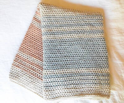 Modern Striped Crochet Blanket Pattern by Mama In A Stitch