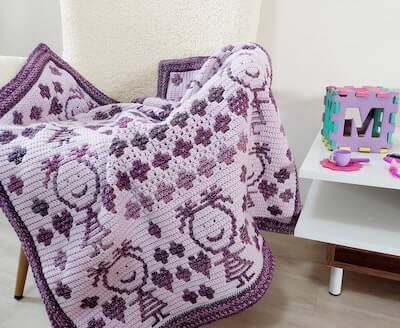 Overlay Mosaic Crochet Baby Blanket Pattern by Beba Blanket Designs