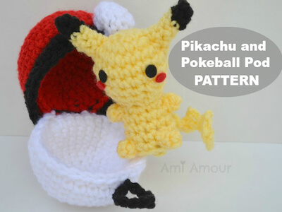 Pikachu And Pokeball Pod Crochet Pattern by Ami Amour