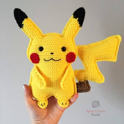 Pikachu Crochet Pattern by Spin A Yarn Studio