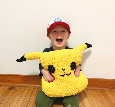 Pikachu Pillow Crochet Pattern by Clickety Sticks