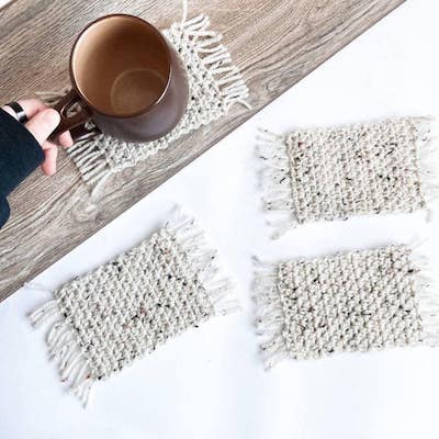 Quick Crochet Mug Rugs Pattern by Made With Hooks