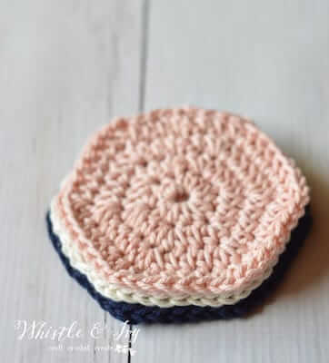 Simple Solid Hexagon Crochet Pattern by Whistle & Ivy