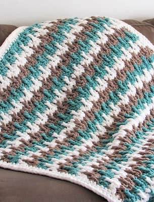 Striped Crochet Blanket Pattern by Crochet Dreamz