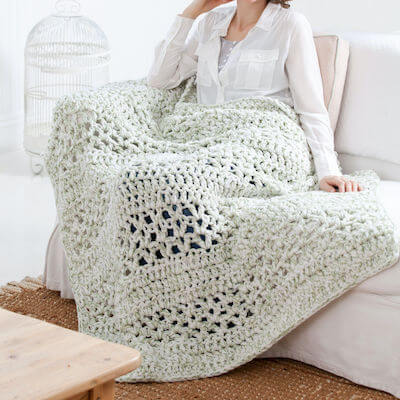 Super Quick and Easy Crochet Blanket Pattern by Red Heart
