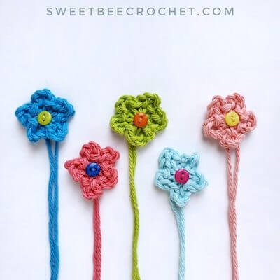 Teeny Tiny Crochet Flower Pattern by Sweet Bee Crochet